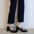 New Autumn Women's Shallow Slip-on Thick Heel Casual Shoes