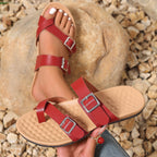 Summer Retro Women's Double Breasted Open Toe Sandals
