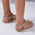 Autumn women's flower braided sandals