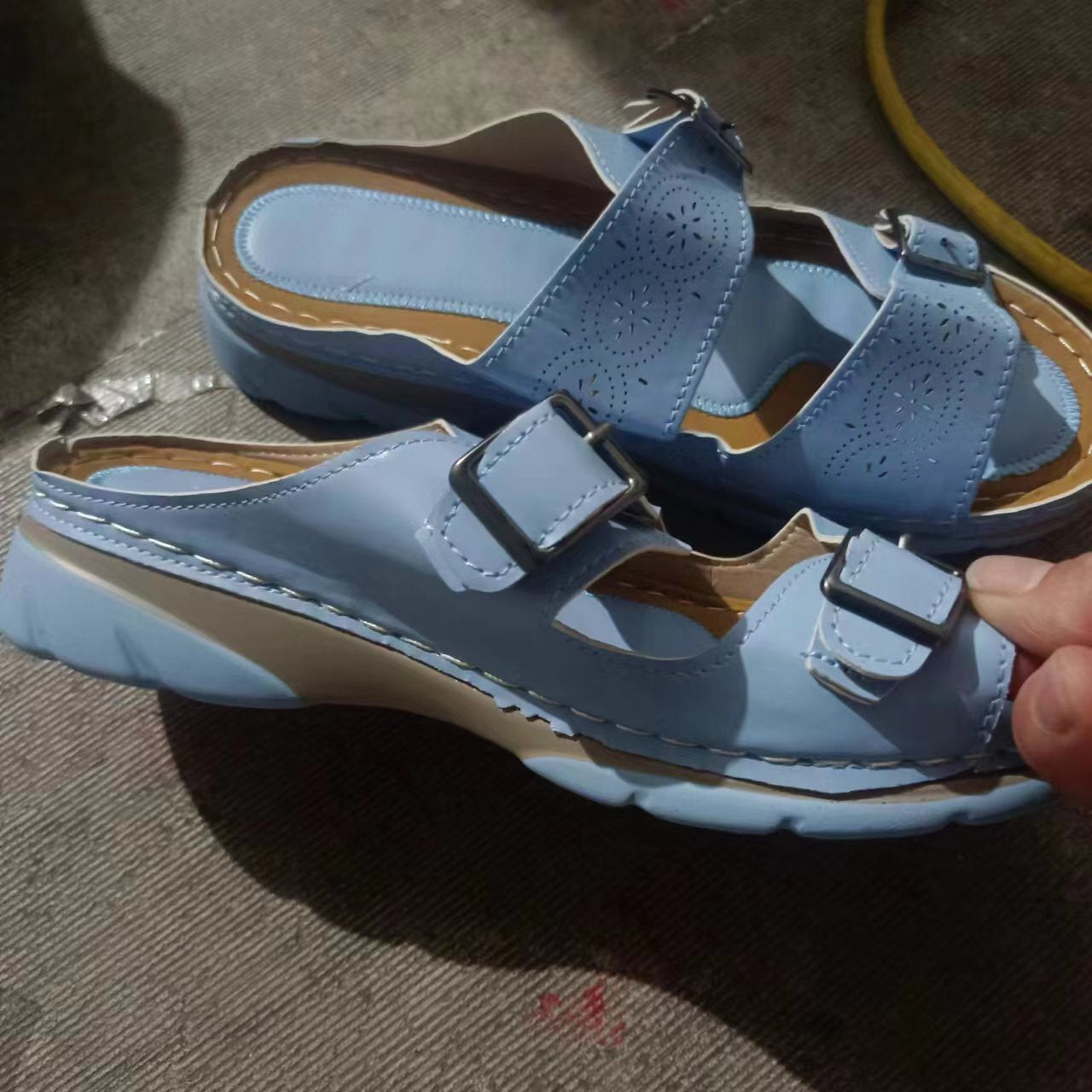 New Summer Women's Casual Shoes: Single-Strap Buckle, Round-Toe Design