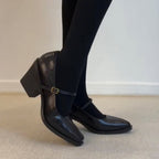 Autumn women's British style comfortable shallow commuting thick heels