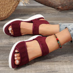 Women's Summer Casual & Stylish Platform Sandals with Single-Strap Design and Fly-Knit Upper